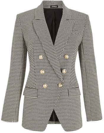 Houndstooth Knit Peak Lapel Double Breasted Blazer | Express