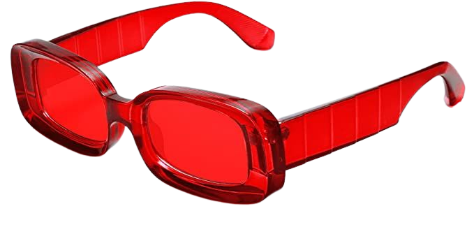 Amazon.com: VANLINKER Y2K Trendy Rectangle Sunglasses for Women Men Retro Fashion 90s Glasses Thick Square Frames UV400 Protection VL9673 Red Frame red Lenses : Clothing, Shoes & Jewelry