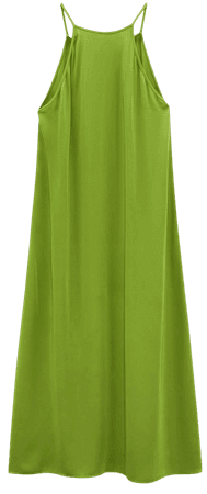 MIDI SLIP DRESS - Green | ZARA United States