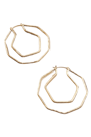 Geometric Metal Hoop Earrings | Anthropologie
