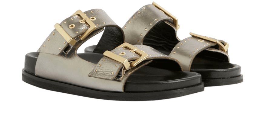 ALLSAINTS US: Womens Mae Leather Sandals (white)