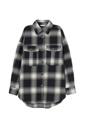 Cotton Flannel Shirt - Black