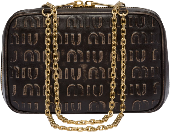 Logo-Embossed Leather Top Handle Bag By Miu Miu | Moda Operandi