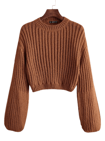 Drop Shoulder Rib-knit Sweater | SHEIN USA