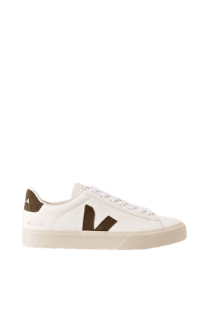 White Campo suede-trimmed leather sneakers | Veja | NET-A-PORTER