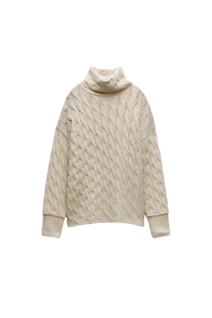 CABLE KNIT SWEATER - Sand | ZARA United States