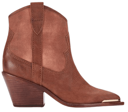 NASHE BOOTIES IN CHOCOLATE LEATHER – Dolce Vita