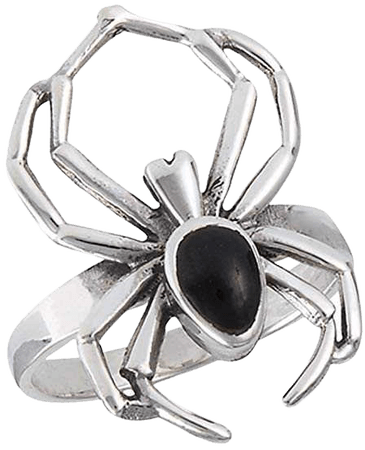 Amazon.com: Simulated Black Onyx Wide Scary Spider Ring New .925 Sterling Silver Band Sizes 7-12: Clothing
