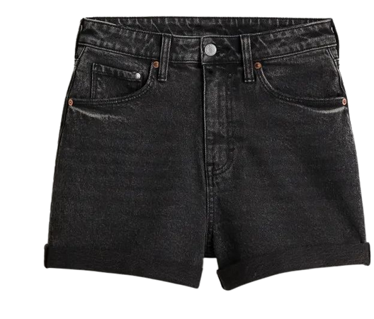 Mom Ultra High Denim shorts - Black - Ladies | H&M US