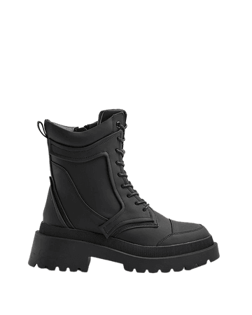 Black padded biker boots | River Island