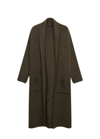 Oversized knitted coat with pockets - Women | Mango USA