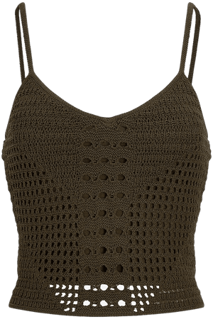Crochet V-neck Cropped Sweater Cami | Express