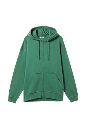Huge Oversized Zip Hoodie - Green - Hoodies & sweatshirts - Weekday WW