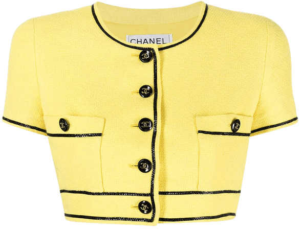 Chanel Pre-Owned 1995 Contrast Trimming Cropped Jacket - Farfetch