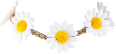 White Braided Sunflower Floral Flower Festival Choker Necklace - Necklaces