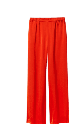 Harper Satin Trousers - Bright blood orange - Weekday WW