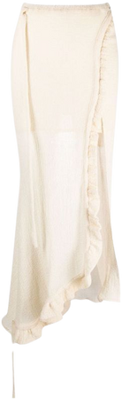 Ottolinger Asymmetric Wool Skirt In Neutrals | ModeSens