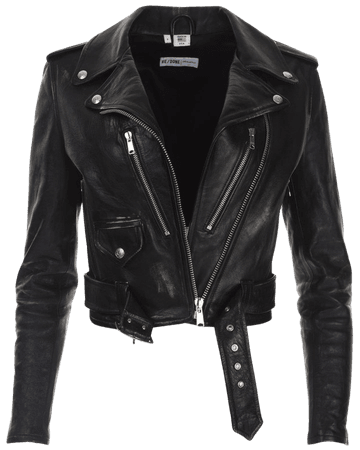 Leather Moto Jacket in Vintage Black | RE/DONE