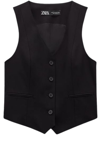 zara black waist coat