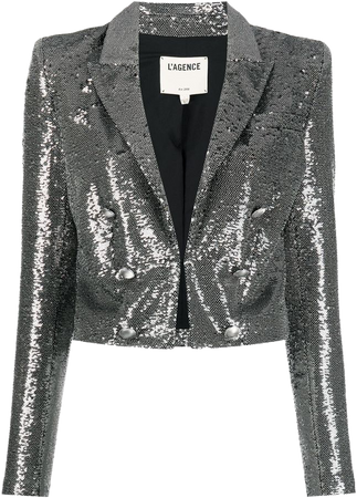 L'Agence Inez cropped sequinned blazer - FARFETCH
