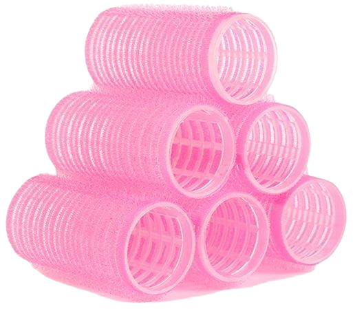 pink hair rollers