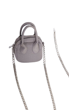 Grey Textured Mini Chain Cross Body Bag | PrettyLittleThing USA