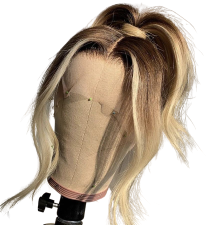 blonde and brown ponytail lace wig