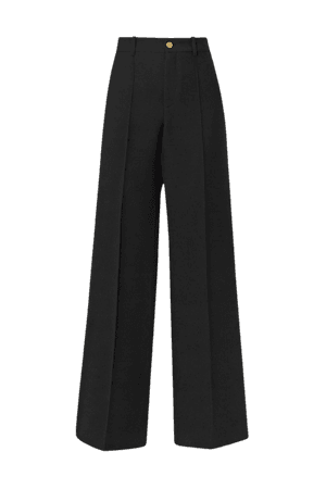 Black Silk and wool-blend wide-leg pants | Gucci | NET-A-PORTER