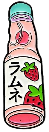 Strawberry Ramune Enamel Pin