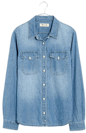 Denim Button-Up Shirt in Bluffton Wash