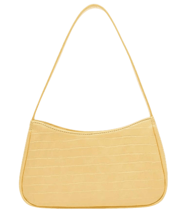 yellow baguette shoulder bag