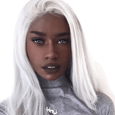 black girl white hair