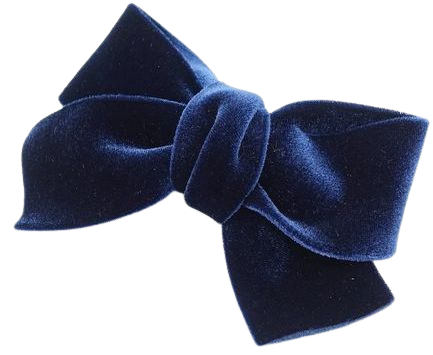 navy blue velvet bow