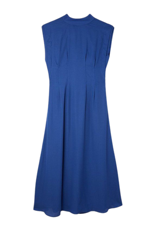 Georgette Belted Pin Tuck Midi Dress | Karen Millen
