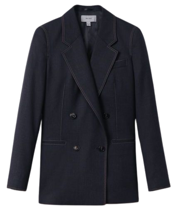 Reiss Raven Wool Blend Denim Look Suit Blazer | REISS USA