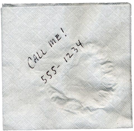 napkin with phone number