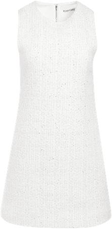 White Embroidered Mini Dress - Short Sleeve Dress - V-Neck Dress