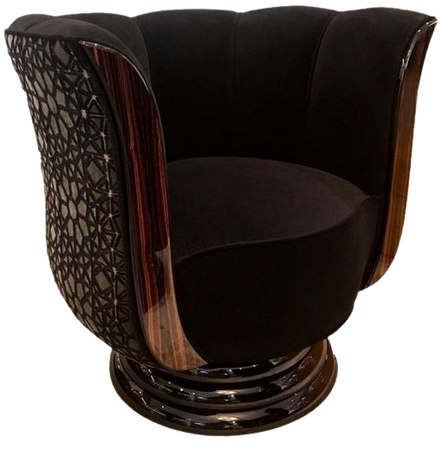 brown art deco chair