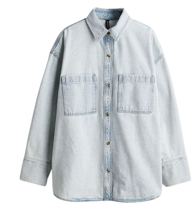 Oversized Denim Shirt - Pale denim blue - Ladies | H&M US
