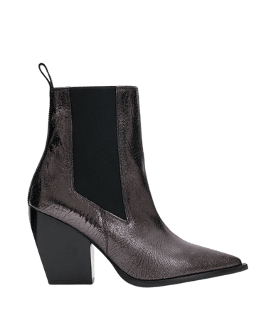 ALLSAINTS US: Womens Ria Leather Crinkle Boots (gunmetal_grey)