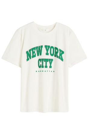 Printed T-shirt - White/New York City - Ladies | H&M US