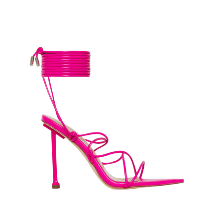 CJ Hot Pink Lace Up Stiletto Heels