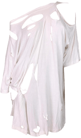 S/S 2009 Maison Martin Margiela Runway White Destroyed Shirt Dress S For Sale at 1stdibs