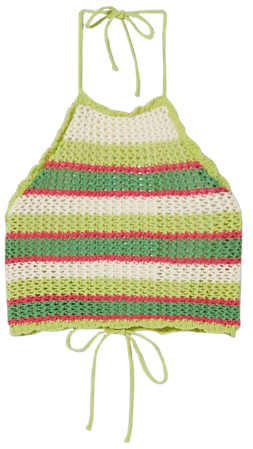Striped crochet top - New - Woman | Bershka
