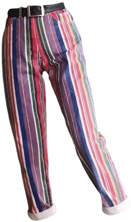 colorful striped pants