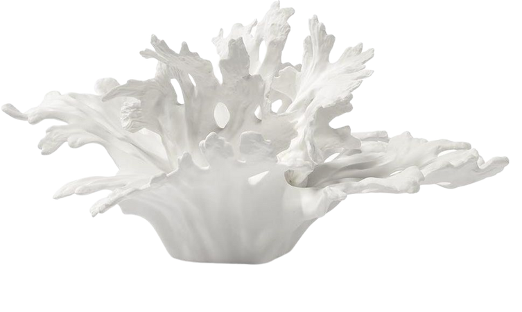Palecek Hana Coastal Beach White Porcelain Sculpture | Kathy Kuo Home