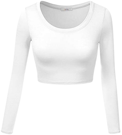 white long sleeve cropped top
