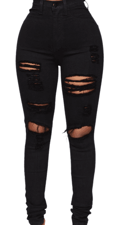 Black ripped skinny jeans