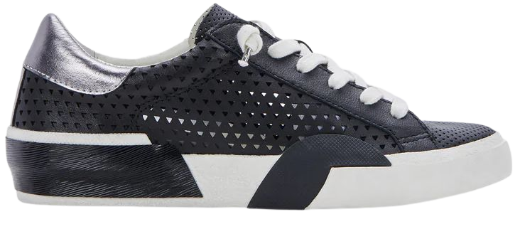 ZINA PERFORATED SNEAKERS BLACK PERFORATED LEATHER – Dolce Vita