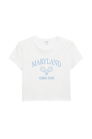 Cropped t-shirt - Tennis club - T-shirts - Monki WW